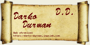 Darko Durman vizit kartica